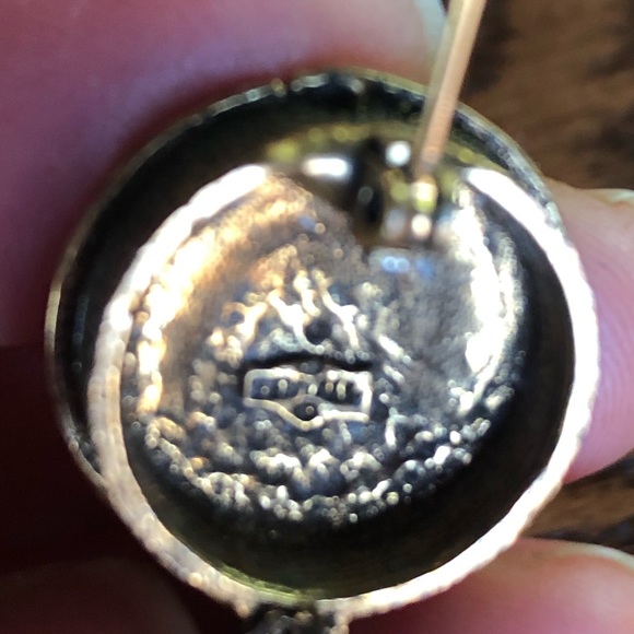 Zentall vintage clock pin with swinging pendulum gold - Picture 3 of 7